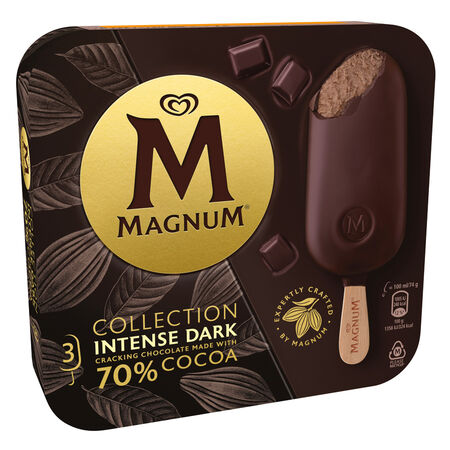 Helado Magnum intense dark 70% 3 uds