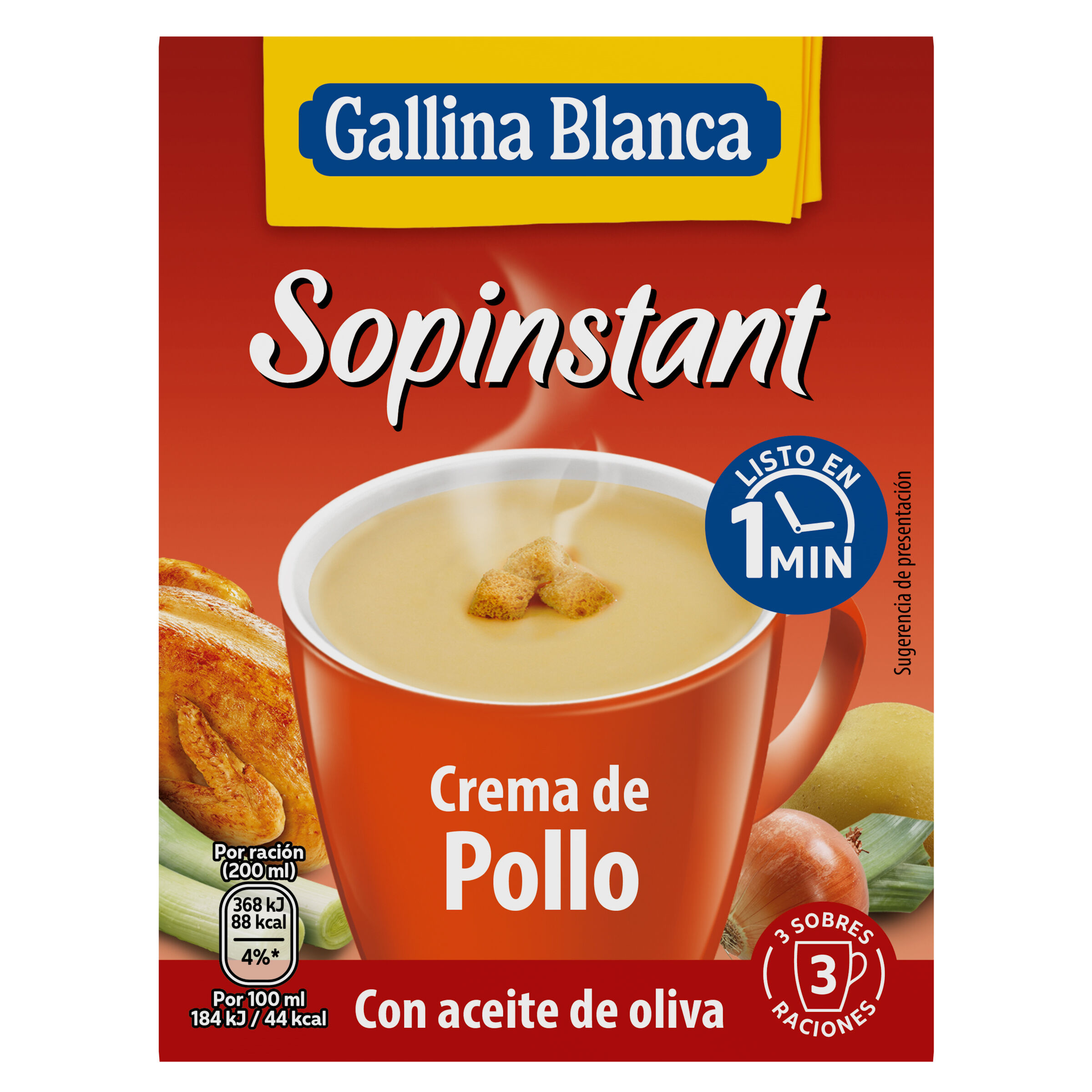Crema de pollo Sopinstant 63g con picatostes