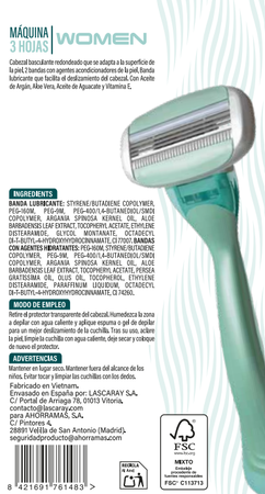 Sistema Depilación Aparato 3Hojas Bodyplus