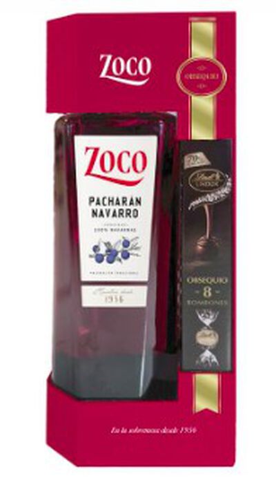 Licor pachar&aacute;n con obsequio bombones lindt Zoco 1l