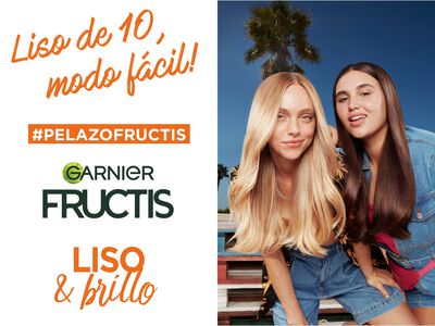 Champú fortificante Fructis 380ml liso&brillo