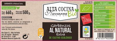 Garbanzo cocido eco Alta Cocina 500g