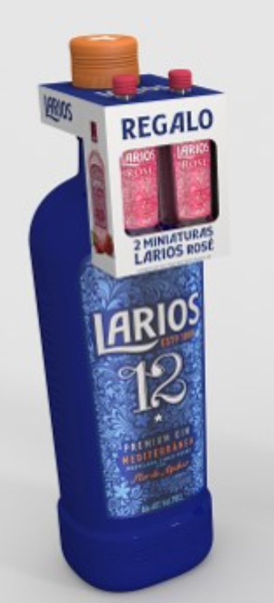 Ginebra con flor de azahar Larios 70 cl pack de 12 más 2 miniaturas