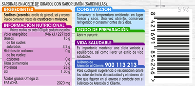Sardinillas al lim&oacute;n Alipende 2 unidades 62g