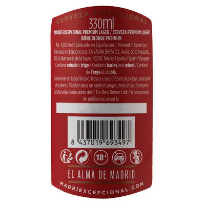 Cerveza Madrí botella 33cl excepcional