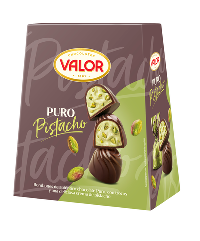 Bombones de chocolate puro con pistacho Valor 200g