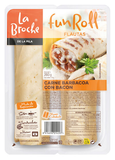 Flautas carne barbacoa con bacon La Broche 260g