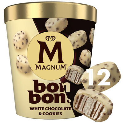 Helado Magnum Bonbon 12u White Choco-cookie