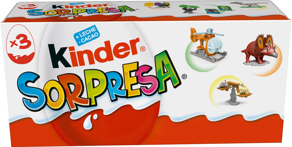 Huevo de chocolate Kinder sorpresa 3u