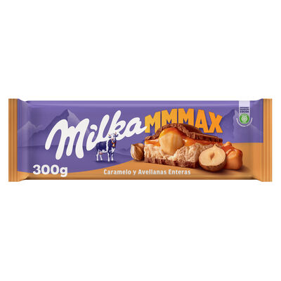 Chocolate con leche, caramelo y avellanas Milka 300g