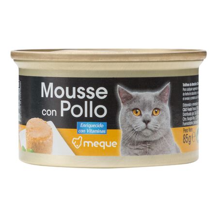 Comida húmeda gato Meque mousse pollo 85g