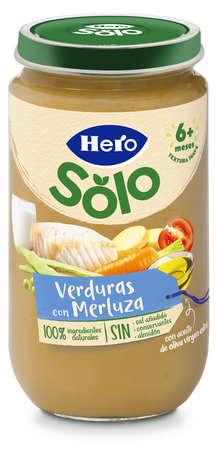 Tarro Hero Solo verdura merluza desde 8meses 235g