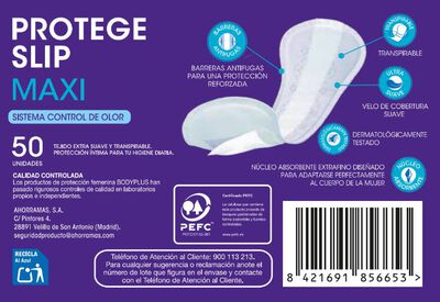 Protegeslip Bodyplus 50 unidades maxi