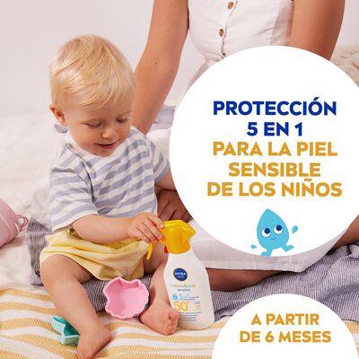 Crema solar pistola factor de protecci&oacute;n 50 babies & kids sensitive Nivea 250 ml