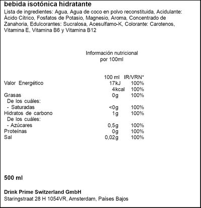 Bebida isotónida de frutas tropicales Prime 50cl