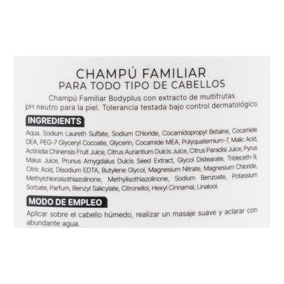 Champú Bodyplus 1,25l familiar
