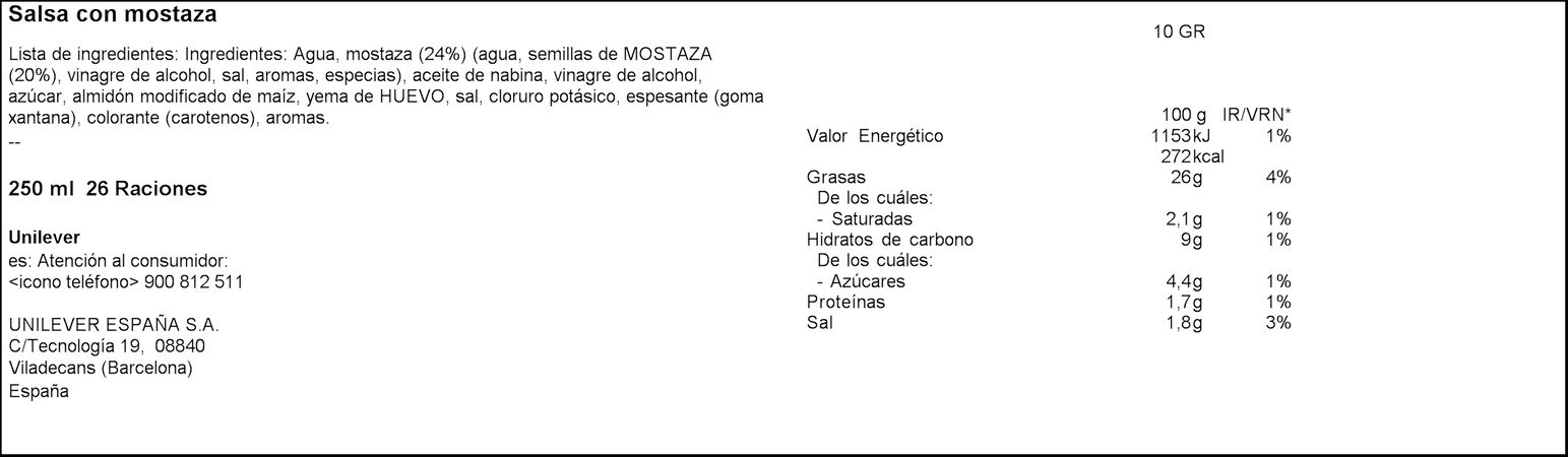 Salsa Hellmann'S 250ml mostaza
