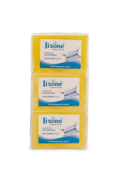 Jab&oacute;n en pastilla Lixon&eacute; 125g pack-3 con glicerina para piel sensible