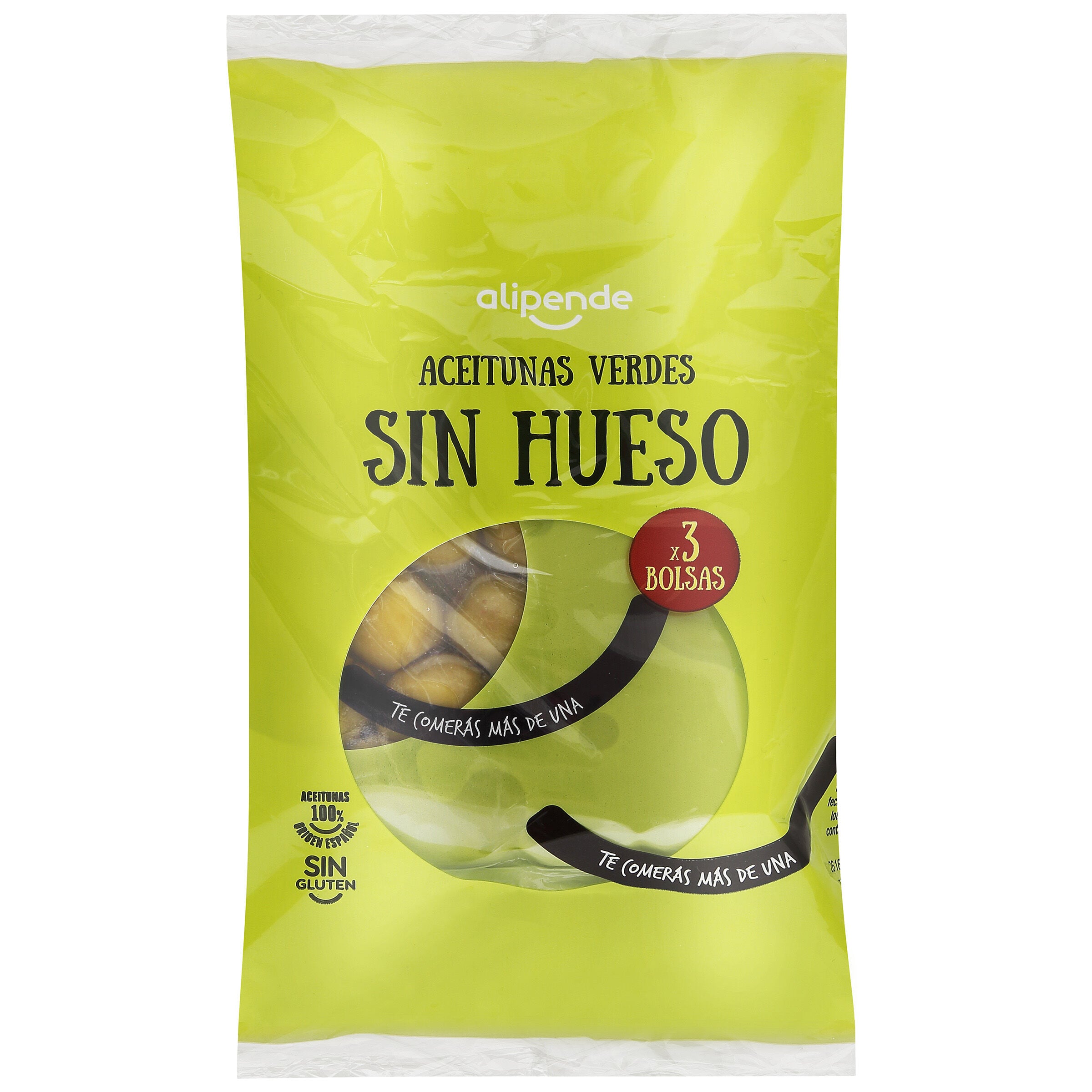 Aceitunas verdes sin hueso Alipende 75g pack 3