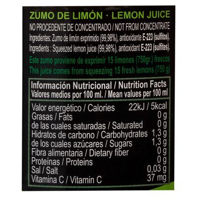 Zumo de lim&oacute;n parras 280ml
