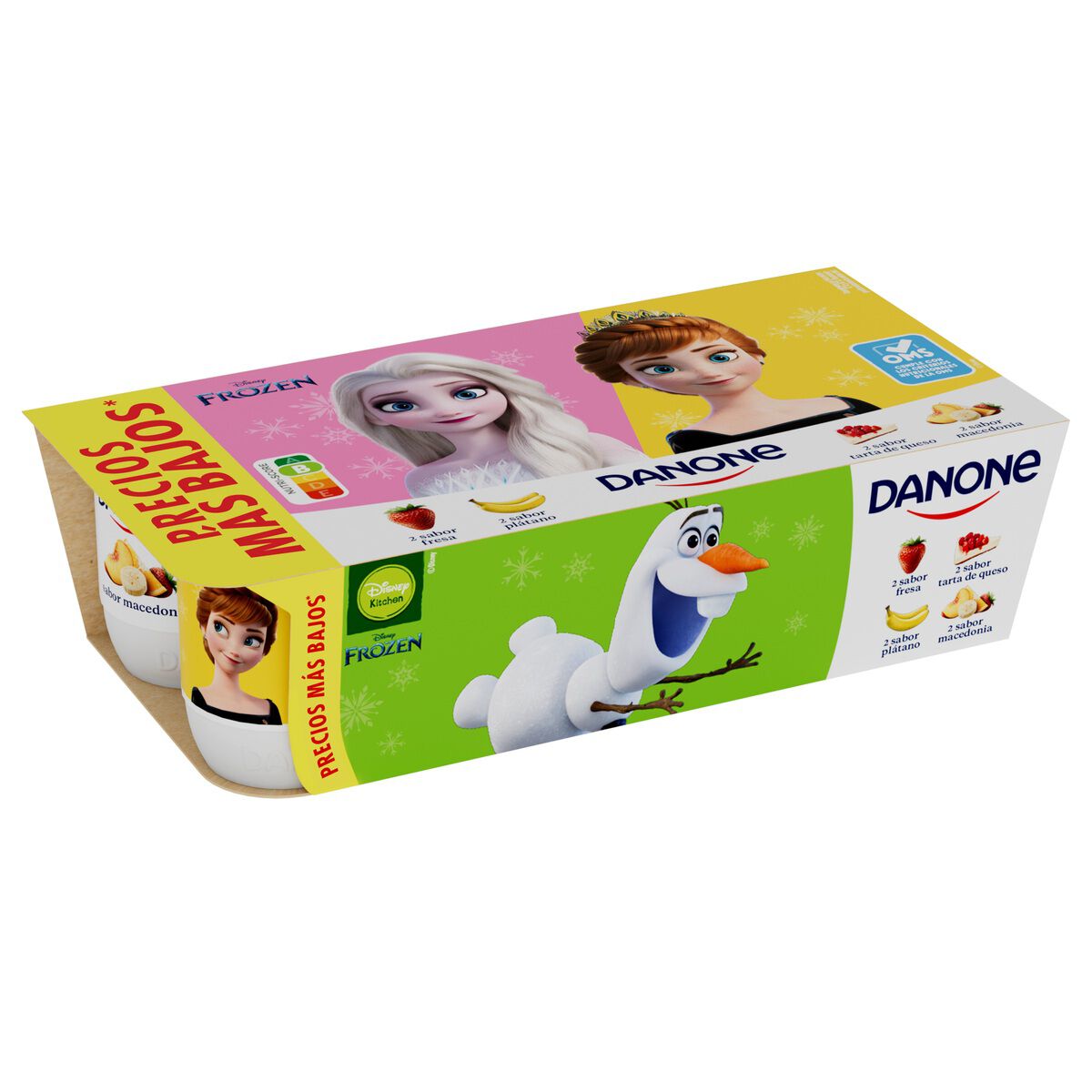 Yogur Danone pack 8 fresa plátano macedonia tarta queso