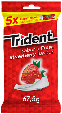 Chicles fresa sin azúcar  Trident pack 5