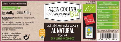 Alubia blanca cocida ecologica Alta Cocina 600g