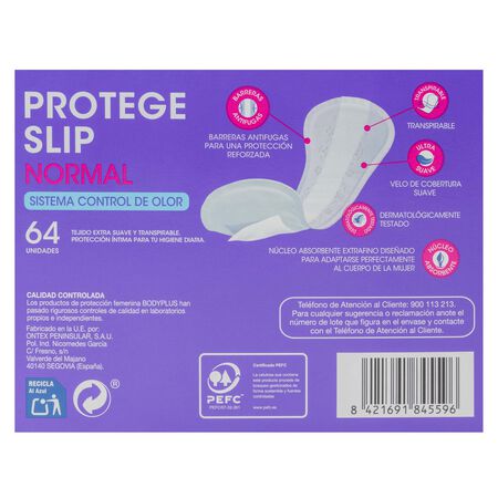 Protegeslip Bodyplus 64 uds normal
