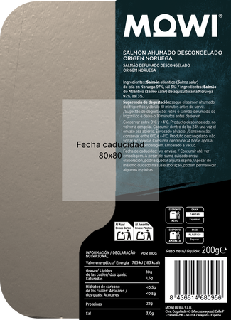 Salmón noruego ahumado Mowi 200g