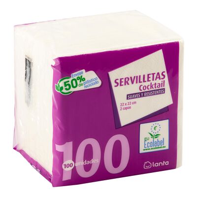 Servilleta Lanta 2 capas 100 unidades Cocktail