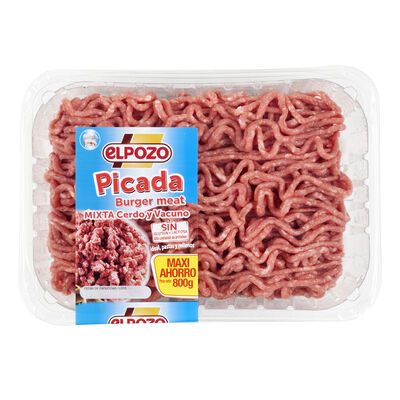 Burger meat mixta cerdo y vacuno ElPozo 800g