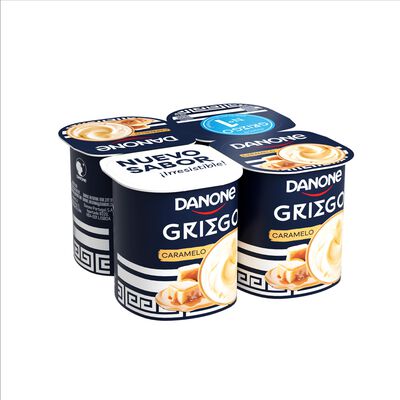 Yogur griego pack de 4 unidades con sabor a caramelo Danone