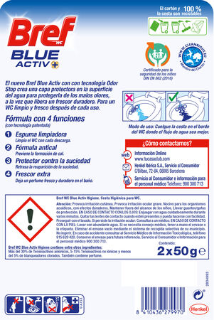 Limpiador wc colgador Bref 2 unidades blue activ