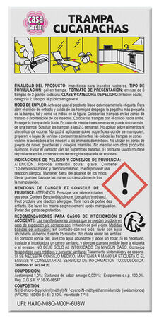 Insecticida trampa casa jard&iacute;n 6 uds cucarachas