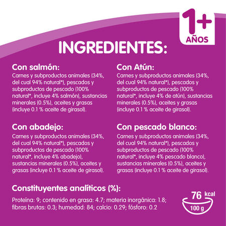 Comida húmeda gato Whiskas gelatina pescado pack 4