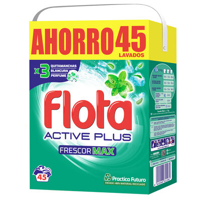 Detergente en polvo Flota 45 lavados Active Plus