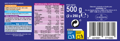 Queso blanco Alipende pack 2 de 250g