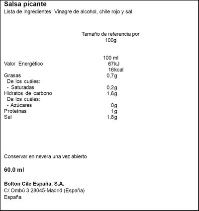 Salsa picante Tabasco 60ml