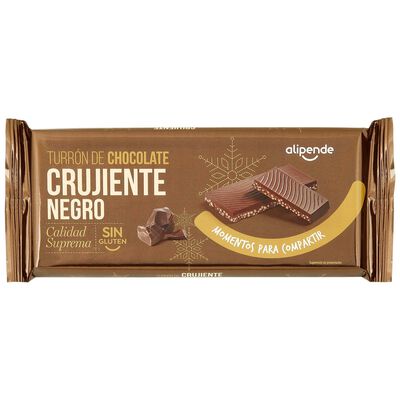 Turrón de chocolate negro crujiente Alipende 200g