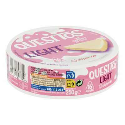 Queso fundido light en porciones Alipende 16 uds