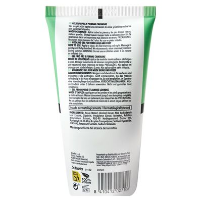 Gel frío Babaria 150ml para pies y piernas cansadas con aloe vera