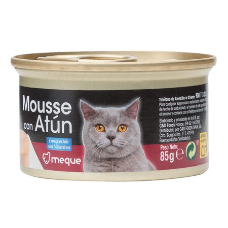 Comida húmeda gato Meque mousse atún 85g
