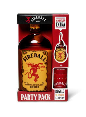 Fireball Botella Whisky Fireball Botella de 0,7L, incluye 4 vasos … - 13,85€ | AHORRAMAS