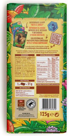 Chocolate con leche Nestlé 125g jungly