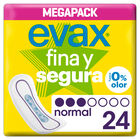 Compresas sin alas fina y segura Evax 24 uds normal