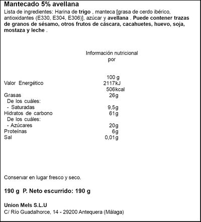 Mantecado avellana La Flor De Antequera 190g