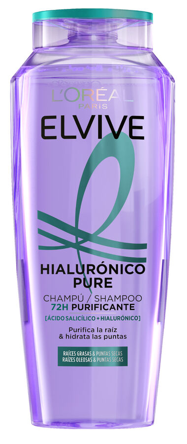 Champ&uacute; Elvive 380ml hialuronico pure 72h purificante