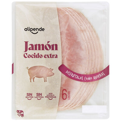 Jam&oacute;n cocido en lonchas calidad extra Alipende 180g