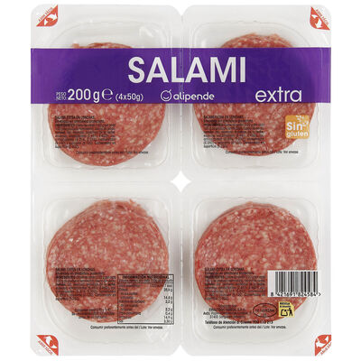 Salami en lonchas calidad extra Alipende pack 4 de 50g