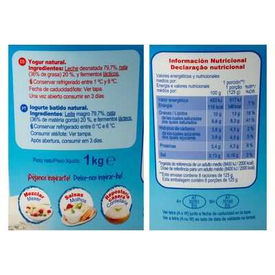 Yogur estilo griego Margui 1kg natural